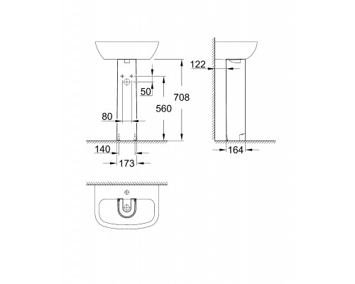 39425000 Bau Ceramic Пьедестал, альпин-белый (30 шт пал - 126354) 39425000