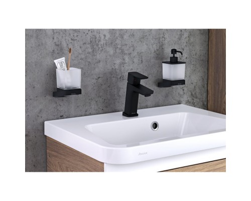 Держатель со стаканом (стекло) TD 210.20 черный X07P557