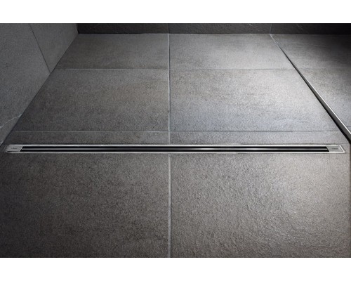 704353 Advantix Vario Set душевой лоток 300-1200мм, высота 95–165мм, с дизайн-вставкой, заглушками, опорами, сифоном, матовый хром, модель 4965.20 704353