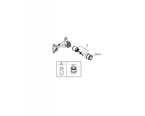 32635000 Встраиваемая часть смесителя на 2 отверстия 32635000