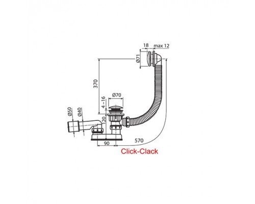 Сточный комплект CLICK-CLACK черный X01746