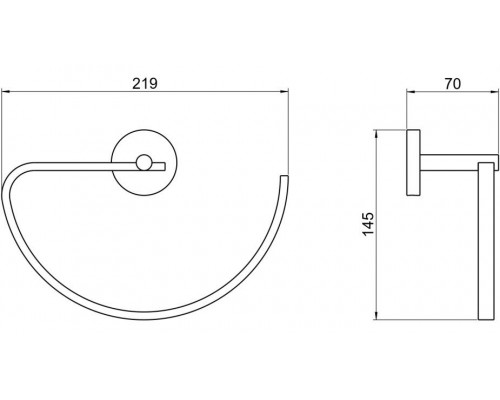 AQ4621MB БЕТТА полотенцедержатель овальный, матовый черный AQ4621MB