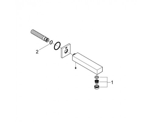 13303000 Eurocube Излив для ванны, настенный монтаж, хром 13303000