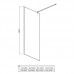 AQ WIW 12020BL Душевая перегородка Walk in с держателем 1200x2000 профиль черный, стекло прозрачное AQ WIW 12020BL