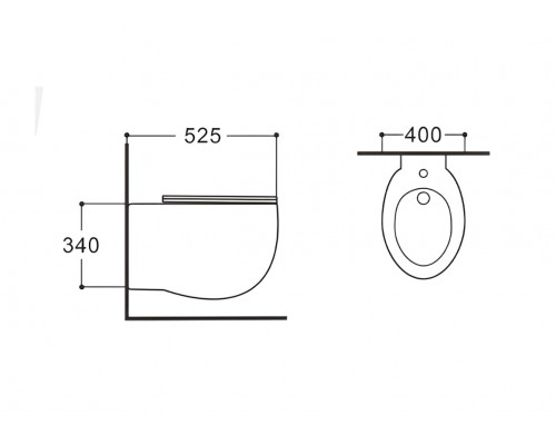 AQ1089-00 АЛЬТАИР Биде подвесное, крепеж AQ1089-00