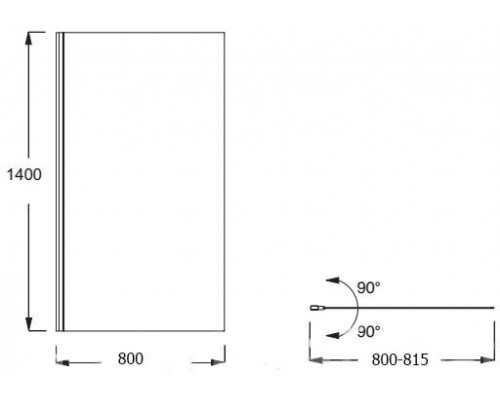 E6D042-GA Шторка на ванну, реверсивный E6D042-GA
