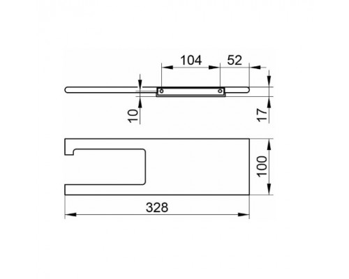 11573170000 EDITION 400 Держатель туалетной бумаги без крышки с полкой, алюминий серебристый анодированный (E6 EV1) 11573170000