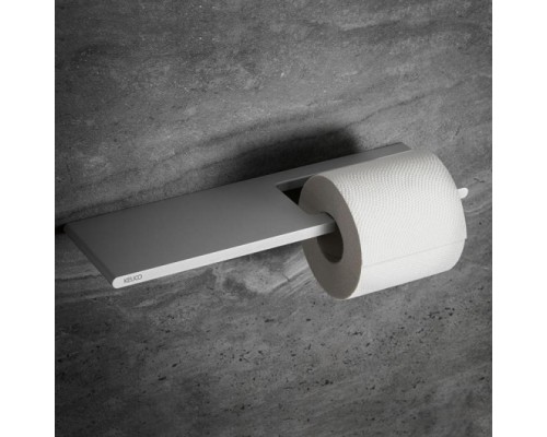11573170000 EDITION 400 Держатель туалетной бумаги без крышки с полкой, алюминий серебристый анодированный (E6 EV1) 11573170000