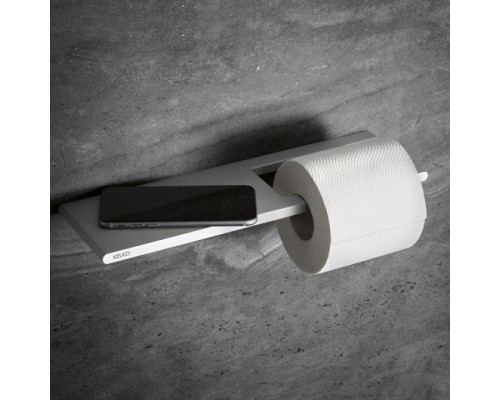 11573170000 EDITION 400 Держатель туалетной бумаги без крышки с полкой, алюминий серебристый анодированный (E6 EV1) 11573170000