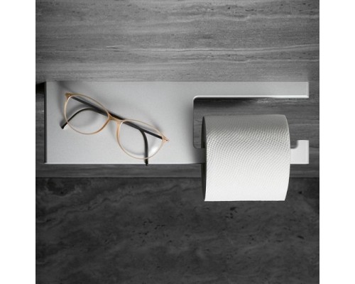 11573170000 EDITION 400 Держатель туалетной бумаги без крышки с полкой, алюминий серебристый анодированный (E6 EV1) 11573170000