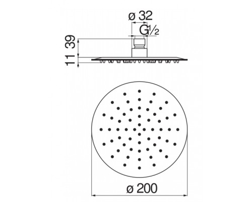 AD139/119CR верхний душ 20 см AD139/119CR