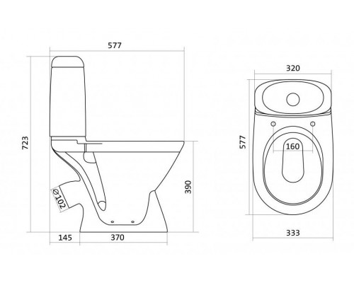 1.WH50.1.523 РИМИНИ Унитаз-компакт (эконом: 2-реж полипроп) 1.WH50.1.523