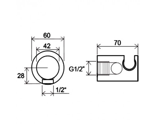 Настенный отвод для душа с держателем 706.00 X07P206