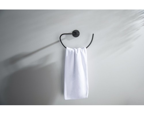 AQ4621MB БЕТТА полотенцедержатель овальный, матовый черный AQ4621MB