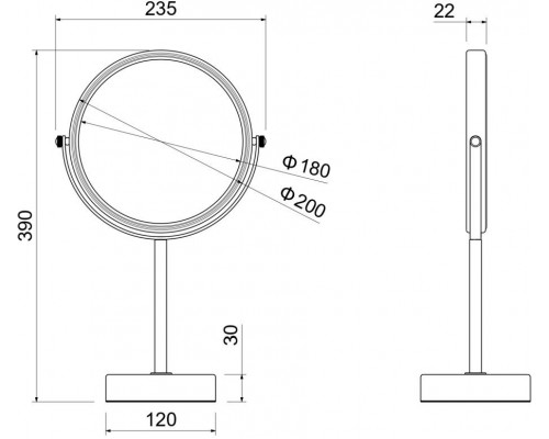 AQ4914CR зеркало косметическое настольное 5х AQ4914CR