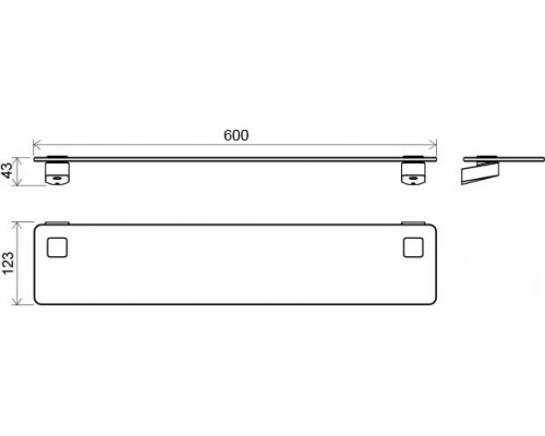 Полка стеклянная, 60 см TD 500.00 X07P332