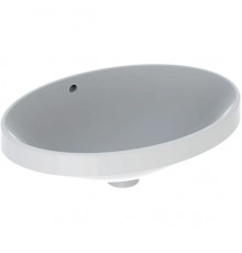 500.716.01.2 VariForm Раковина встраиваемая в столешницу овальной формы, 55х40 см, без отв. под смеситель, с отв. перелива 500.716.01.2