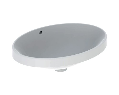 500.716.01.2 VariForm Раковина встраиваемая в столешницу овальной формы, 55х40 см, без отв. под смеситель, с отв. перелива 500.716.01.2