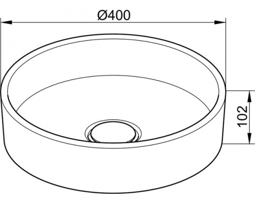 32880570400 STAGELINE Керамический умывальник D=400 mm, без перелива, вкл. принудительный слив G 1 1/4 и керамическую крышку, черный 32880570400