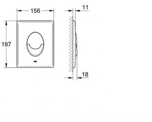 38505000 Skate Air Накладная панель (клавиша смыва), вертикальный монтаж, хром (для Rapid SL и Uniset) 38505000