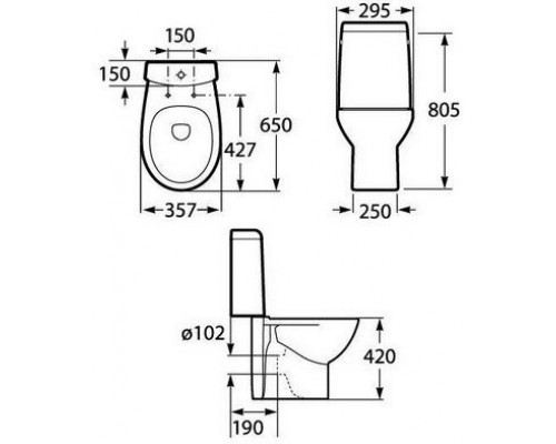 342ND7000 Victoria Nord унитаз под бачок ПРОДАЖА ТОЛЬКО С БАЧКОМ 342ND7000