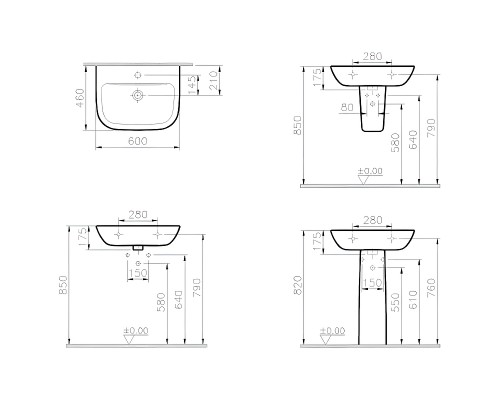 5503B003-0001 S20 Раковина 60см, цв.белый 5503B003-0001
