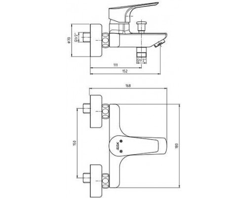 102102482EX NIOBE смеситель для ванны 102102482EX