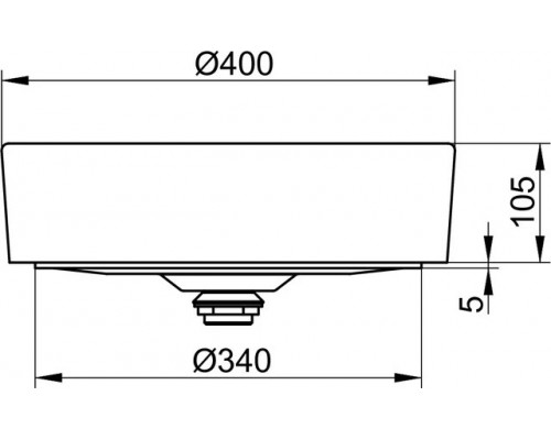 32880310400 STAGELINE Керамический умывальник D=400 mm, без перелива, вкл. принудительный слив G 1 1/4 и керамическую крышку, белый 32880310400