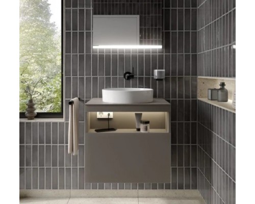 32880310400 STAGELINE Керамический умывальник D=400 mm, без перелива, вкл. принудительный слив G 1 1/4 и керамическую крышку, белый 32880310400