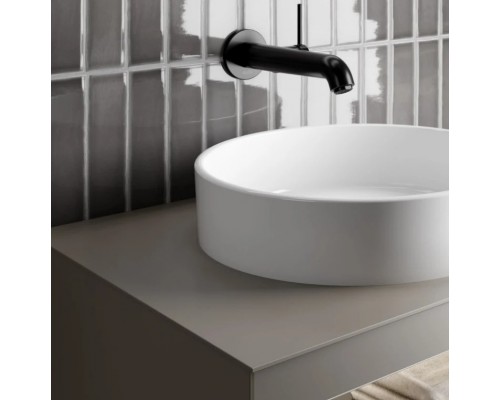 32880310400 STAGELINE Керамический умывальник D=400 mm, без перелива, вкл. принудительный слив G 1 1/4 и керамическую крышку, белый 32880310400