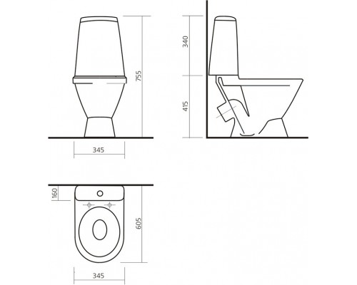 ЛАДА КОМФОРТ Унитаз-компакт Белый S1 (WC.CC/Lada/2-DM/WHT.G/S1) WC.CC/Lada/2-DM/WHT.G/S1