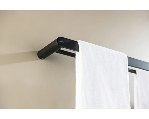 AQ4430MB ЛИРА полотенцедержатель двойной 600 мм, матовый черный AQ4430MB