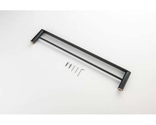 AQ4430MB ЛИРА полотенцедержатель двойной 600 мм, матовый черный AQ4430MB