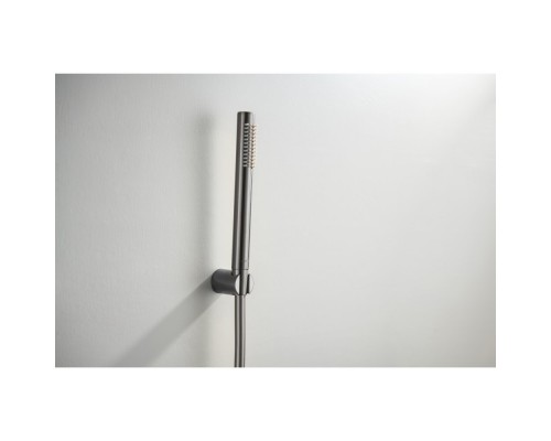 AQ2034BGM ЕВРОПА душевой набор 1jet, оружейная сталь (шлиф. черный хром) AQ2034BGM