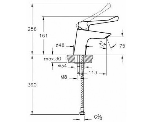 A42484EXP Смеситель медицинский AquaMed Solid S VitrA A42484EXP