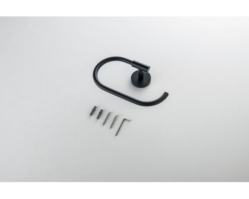 AQ4221MB ОБЕРОН полотенцедержатель овальный, матовый черный AQ4221MB