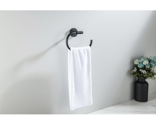 AQ4221MB ОБЕРОН полотенцедержатель овальный, матовый черный AQ4221MB