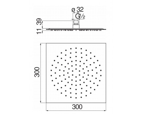 AD139/118CR верхний душ 30х30 см AD139/118CR