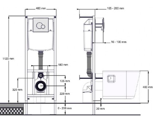1.WH50.1.543 НЕО ПЭК (подвес. унитаз с сиденьем soft close, инсталляция, панель хром глянец) 1.WH50.1.543