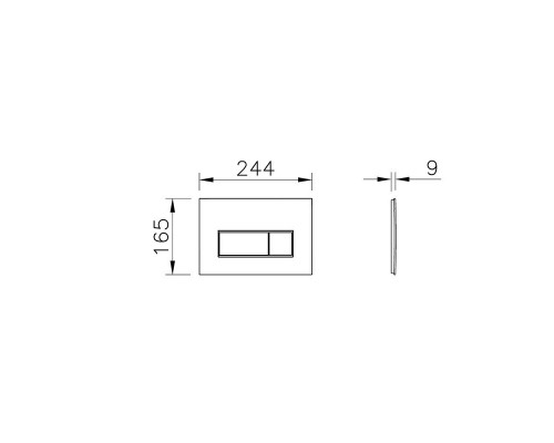 9875B003-7201 Комплект: Zentrum Square подвесной Безободковый унитаз + тонкое сиденье МЛ/БС+ инсталляция + панель смыва хром глянец 9875B003-7201