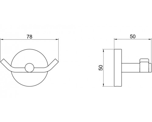 AQ4602MB БЕТТА крючок двойной, матовый черный AQ4602MB