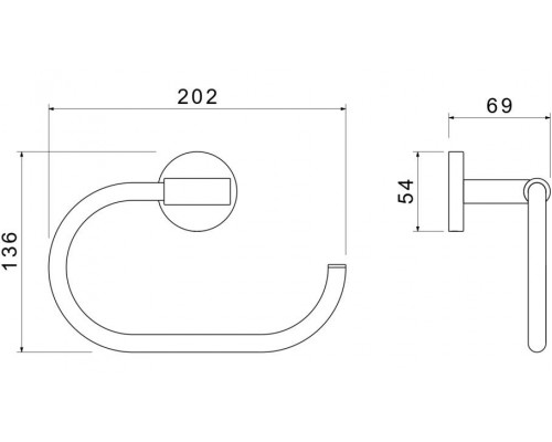 AQ4221CR ОБЕРОН полотенцедержатель овальный AQ4221CR
