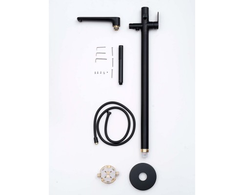 AQ1845MB НИКА смеситель для ванны напольный, матовый черный AQ1845MB