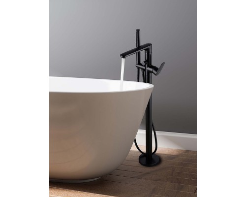 AQ1845MB НИКА смеситель для ванны напольный, матовый черный AQ1845MB