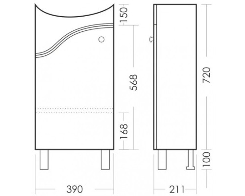 Тумба напольная Манго 02 + Умывальник MANGO 40 SET_Манго-02/Манго-40