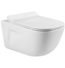 AQ2012-00 ДИВА Унитаз компакт подвесной безободковый 510350360мм, тонкое сиденье с механизмом плавного закрывания, крепеж AQ2012-00
