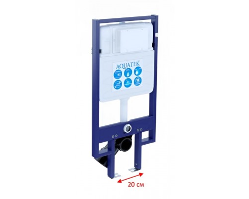 SET AQUATEK МИЯ-MB-012 4в1 (рама AQUATEK Standard INS-0000020+ крепеж KKI-0000002+клавиша KDI-0000012+унитаз AQ2004-MB с тонким сиденьем soft-close SET AQUATEK МИЯ-MB-012 4в1