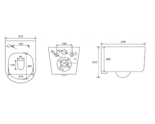 SET AQUATEK МИЯ-MB-012 4в1 (рама AQUATEK Standard INS-0000020+ крепеж KKI-0000002+клавиша KDI-0000012+унитаз AQ2004-MB с тонким сиденьем soft-close SET AQUATEK МИЯ-MB-012 4в1