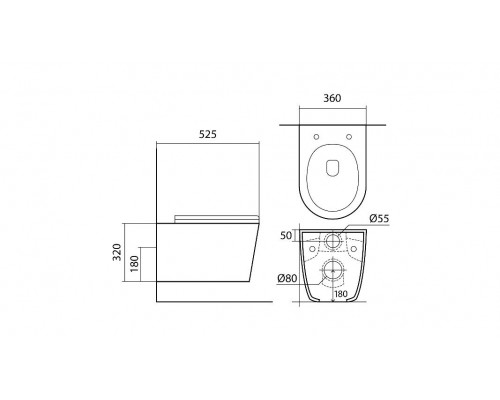 SET AQUATEK ВЕГА-1905-036 (рама AQUATEK Standard INS-0000012 с клавишей KDI-0000036 и крепежом KKI-0000002+унитаз ВЕГА AQ1905-00 с тонким сиденьем sc) SET AQUATEK ВЕГА-1905-036