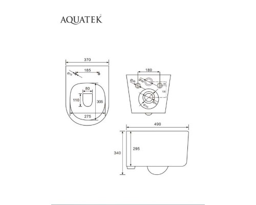 SET AQUATEK МИЯ Т-033 4в1(рама AQUATEK Standard INS-0000012+крепёж KKI-0000016 +кнопка KDI-0000033 +унитаз МИЯ AQ2004T-00 с тонким сиденьем soft-close SET AQUATEK МИЯ Т-033 4в1
